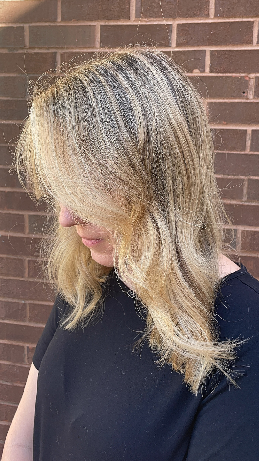 bright blonde balayage