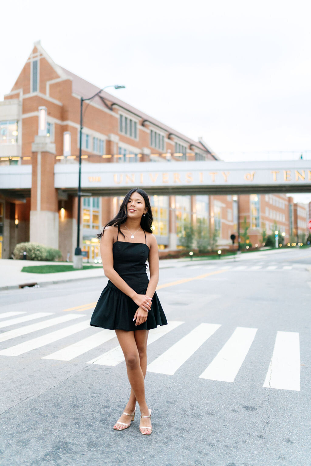 university of tennessee knoxville graduation photo black dress