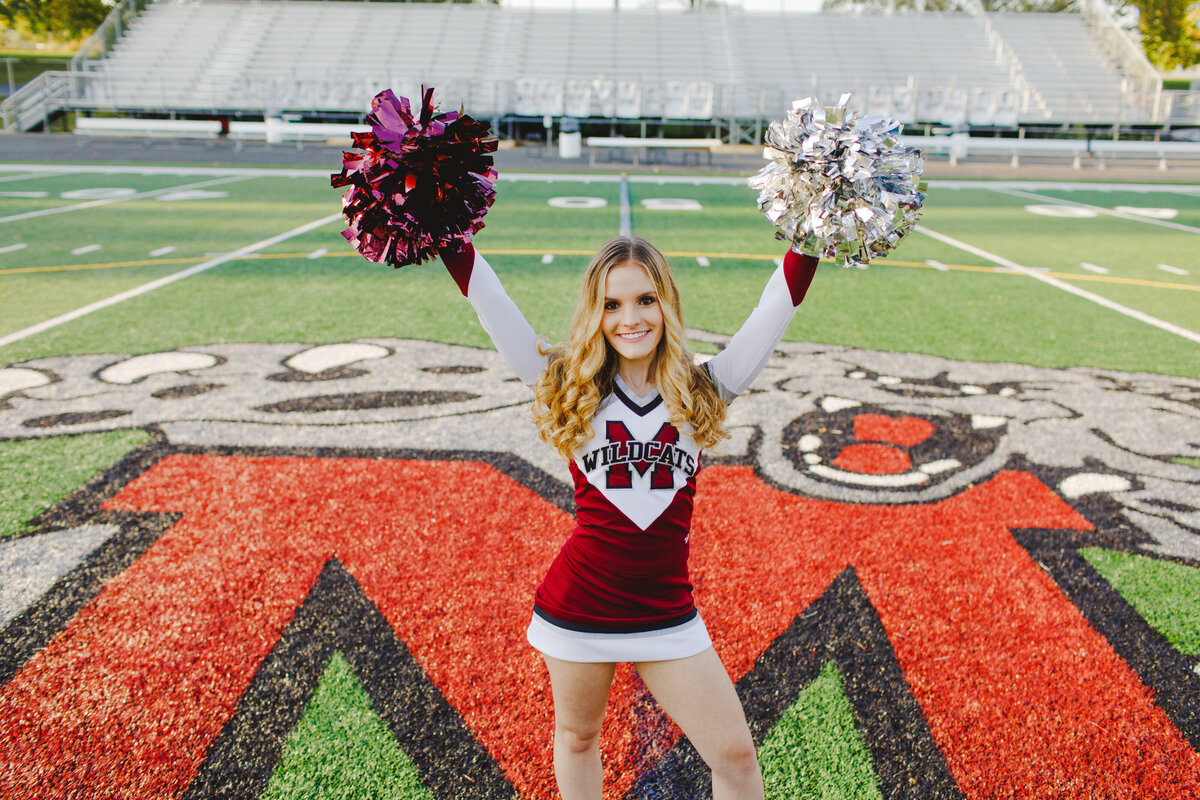 Mechanicsburg-Cheerleading-Senior-Photos-Wildcats-Football-field