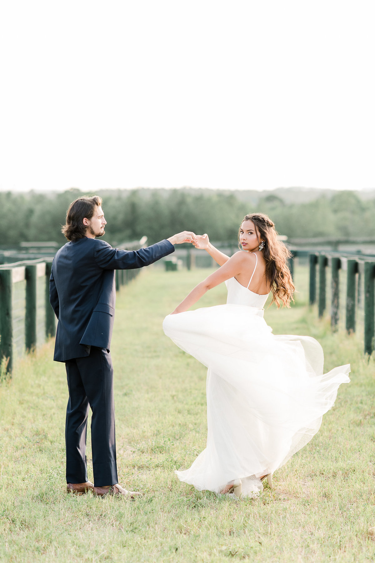 Bride and Groom at Stable View In Aiken SC