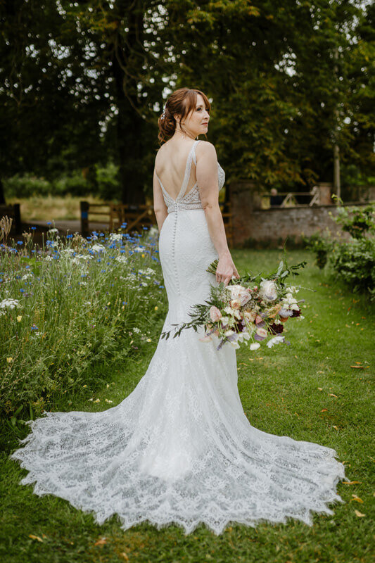 bride in garden