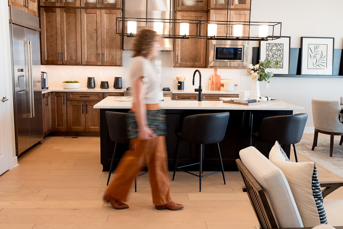 Interior of a Northern Colorado home with warm, modern design, staged for real estate sale