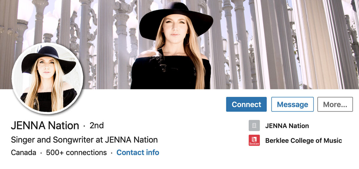 LinkedIn Profile Image with Background Photo Jenna Nation