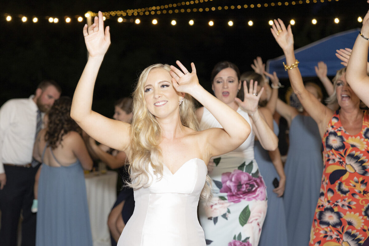 bride dancing during wedding reception - Wadsworth Mansion wedding photographer Rachel Girouard