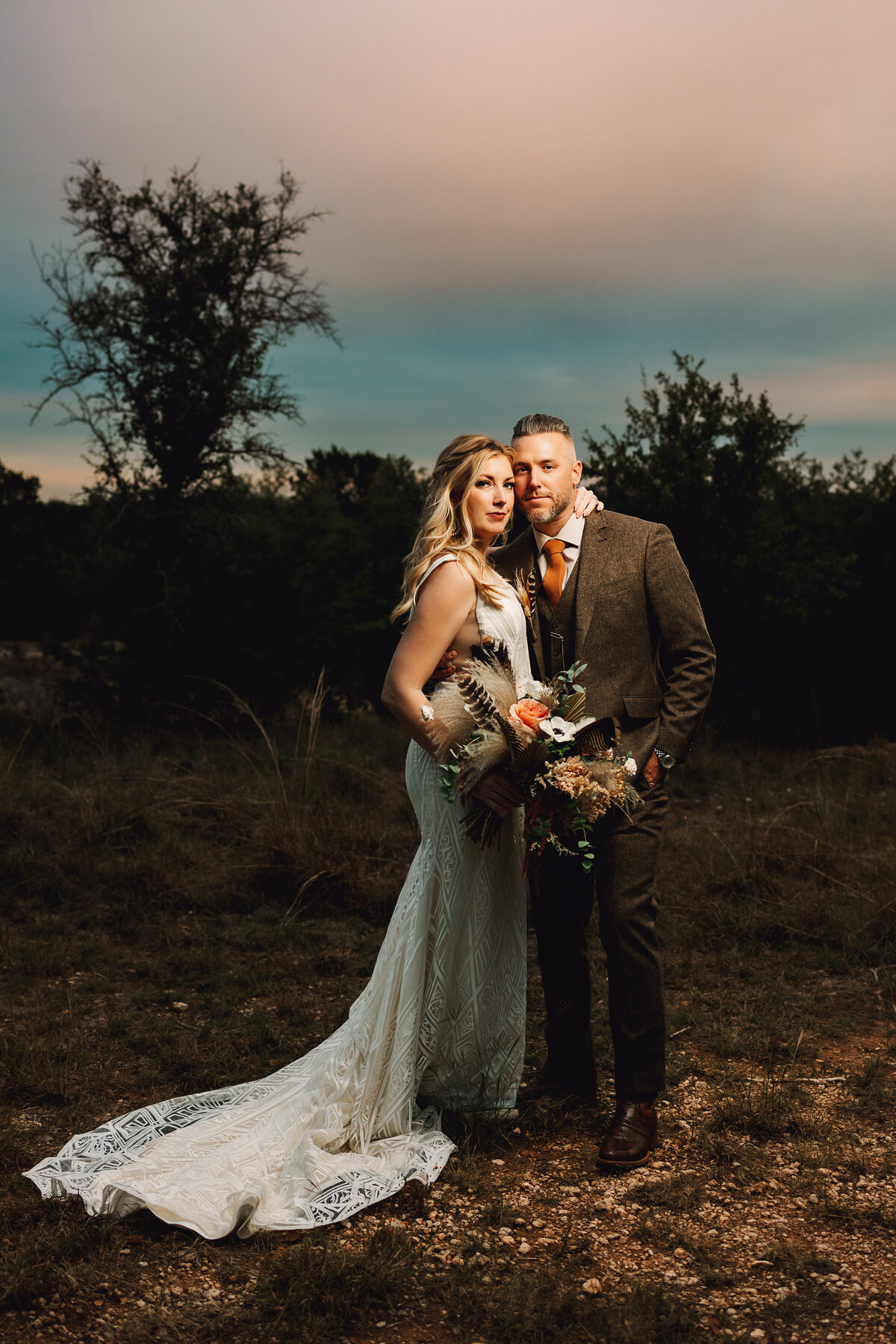 Bash into love at Vista West Ranch. A boho chic party wedding in Dripping Springs, Texas, where romance meets adventure, and every detail is a celebration of your unique connection.