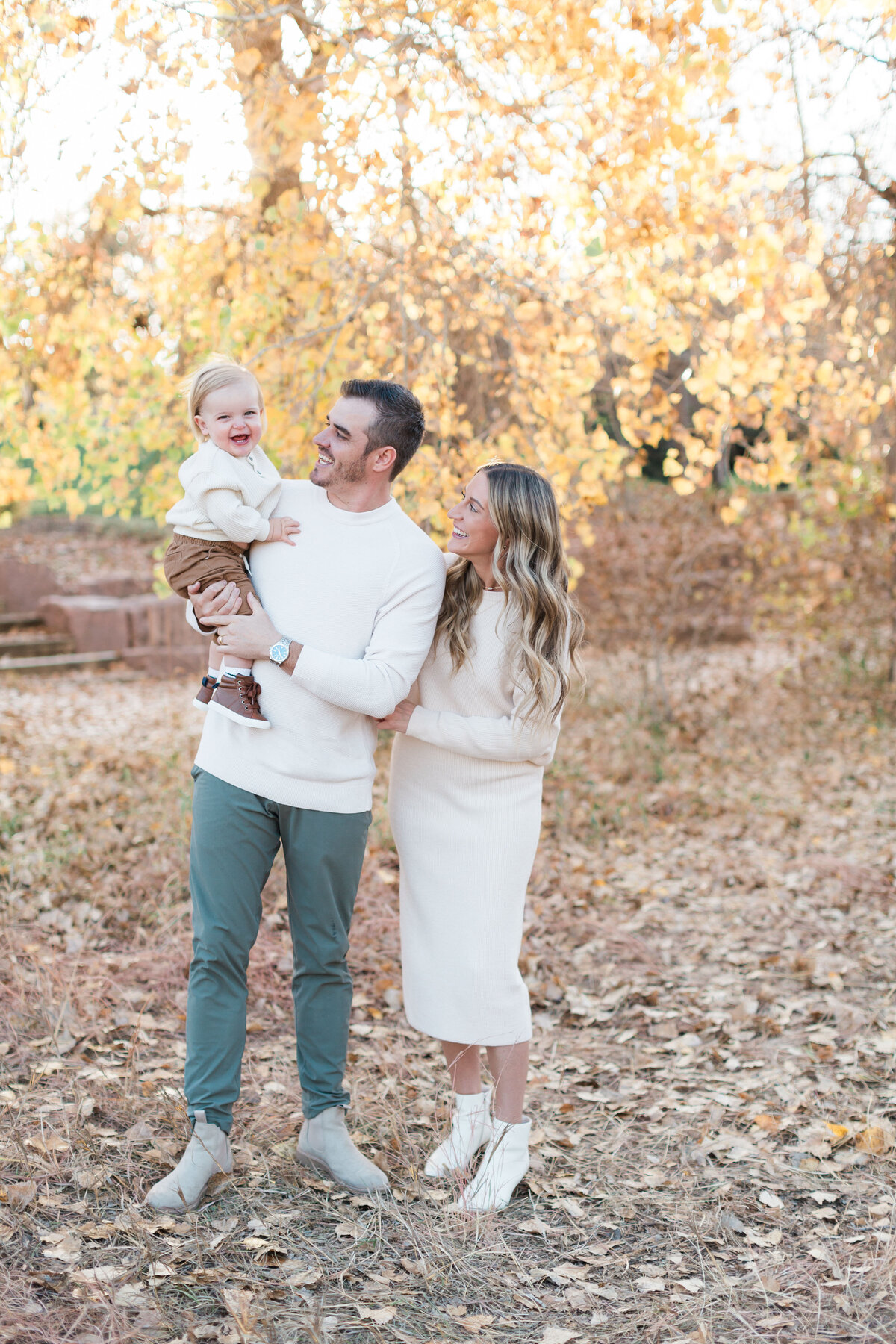 A family with their toddler during their Denver mini session