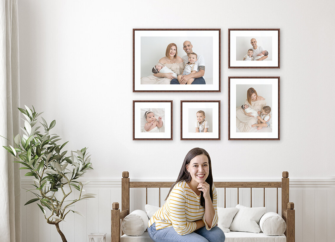 framed newborn photos in living room by Miami Photographer Ivanna Vidal Photography