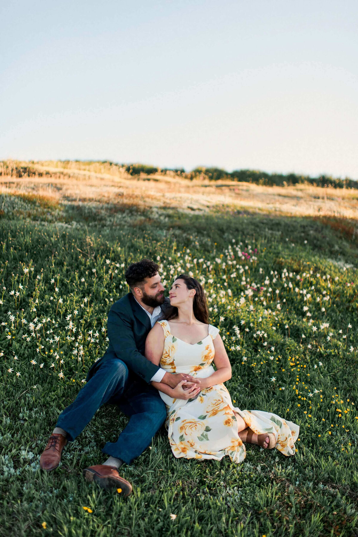 Engaged couple in Washington State.