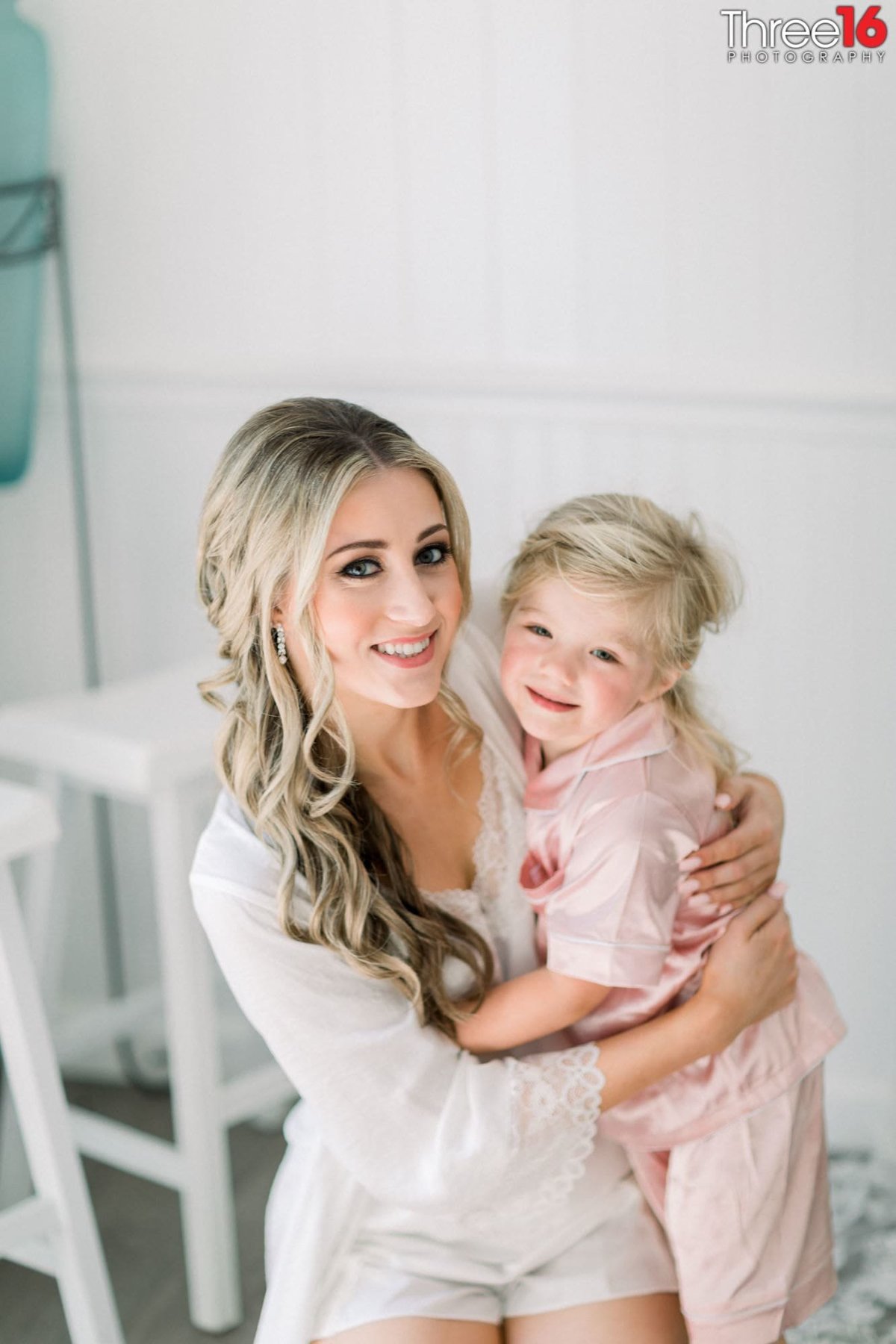 Bride to be with little girl