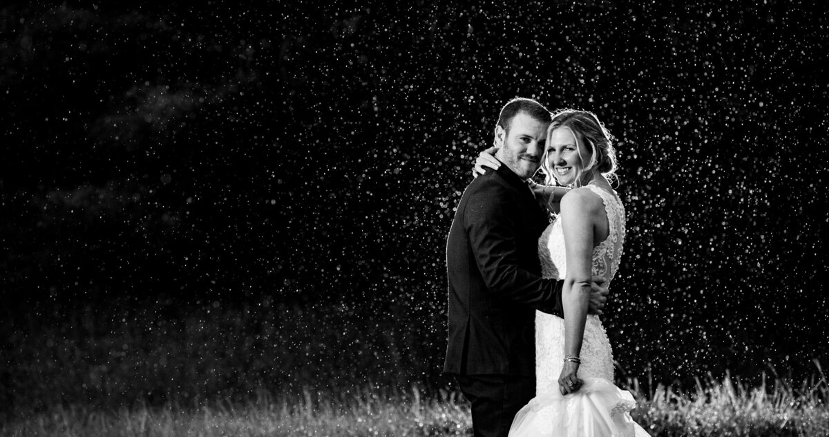 bear creek reception  wedding photography rain