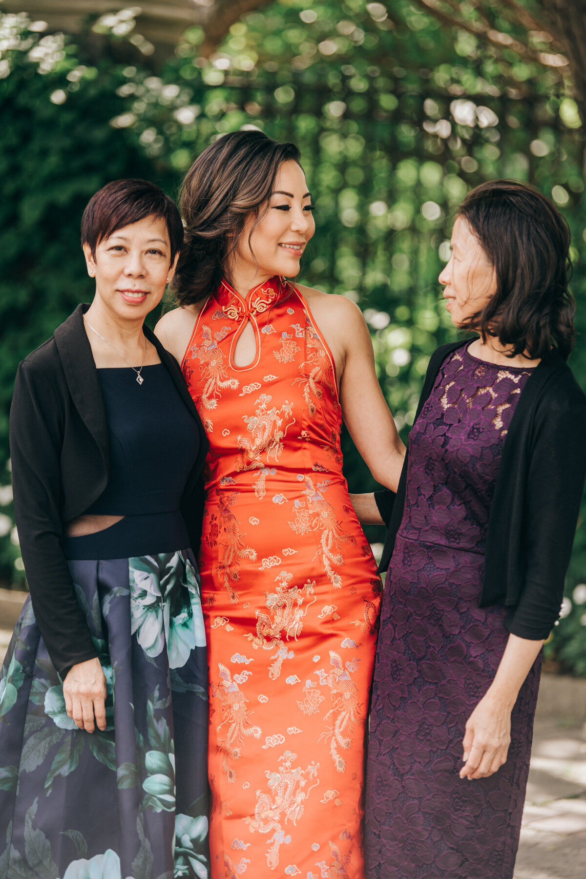 Candid family portraits with bride