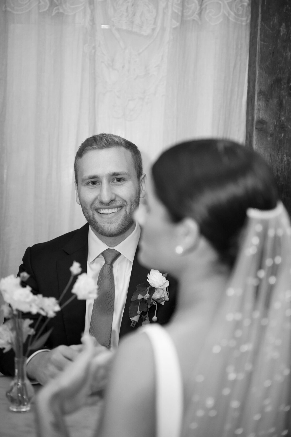 Candid Bride & Groom Portrait by Lisa Blanche Photography