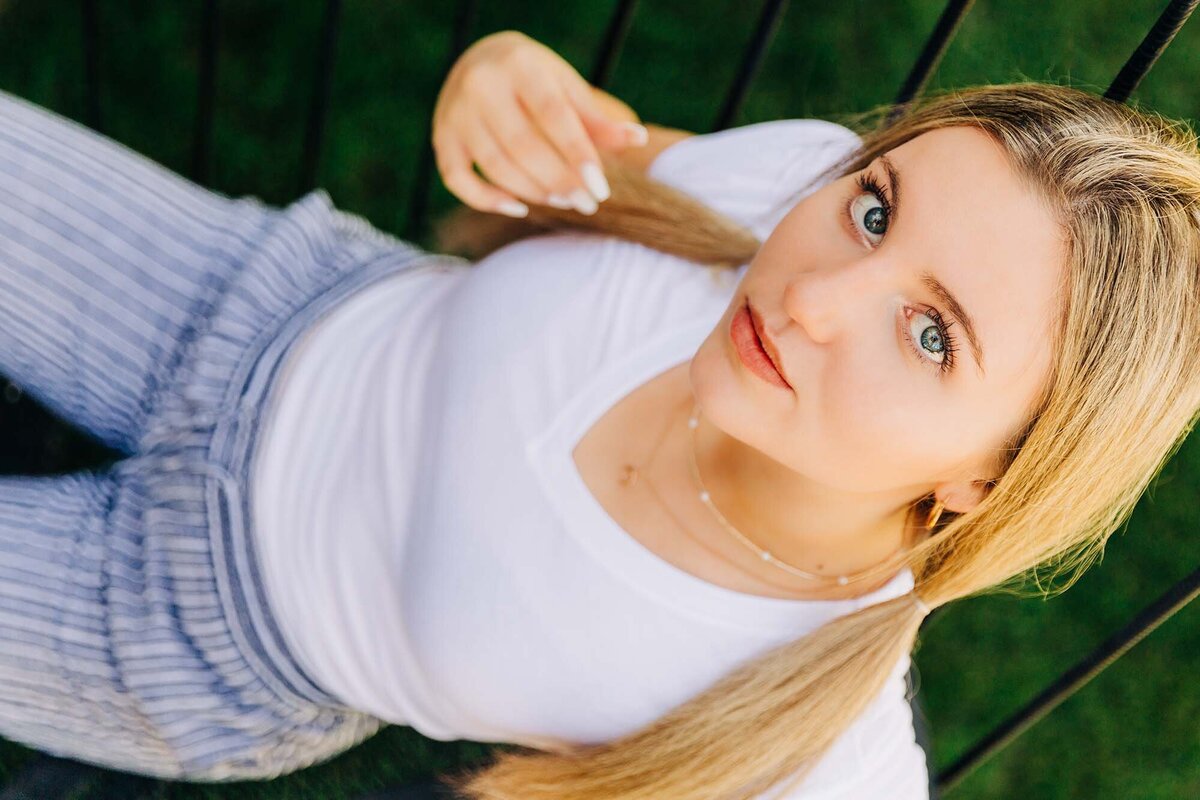 Montana model wearing pigtails, Kalispell, Montana