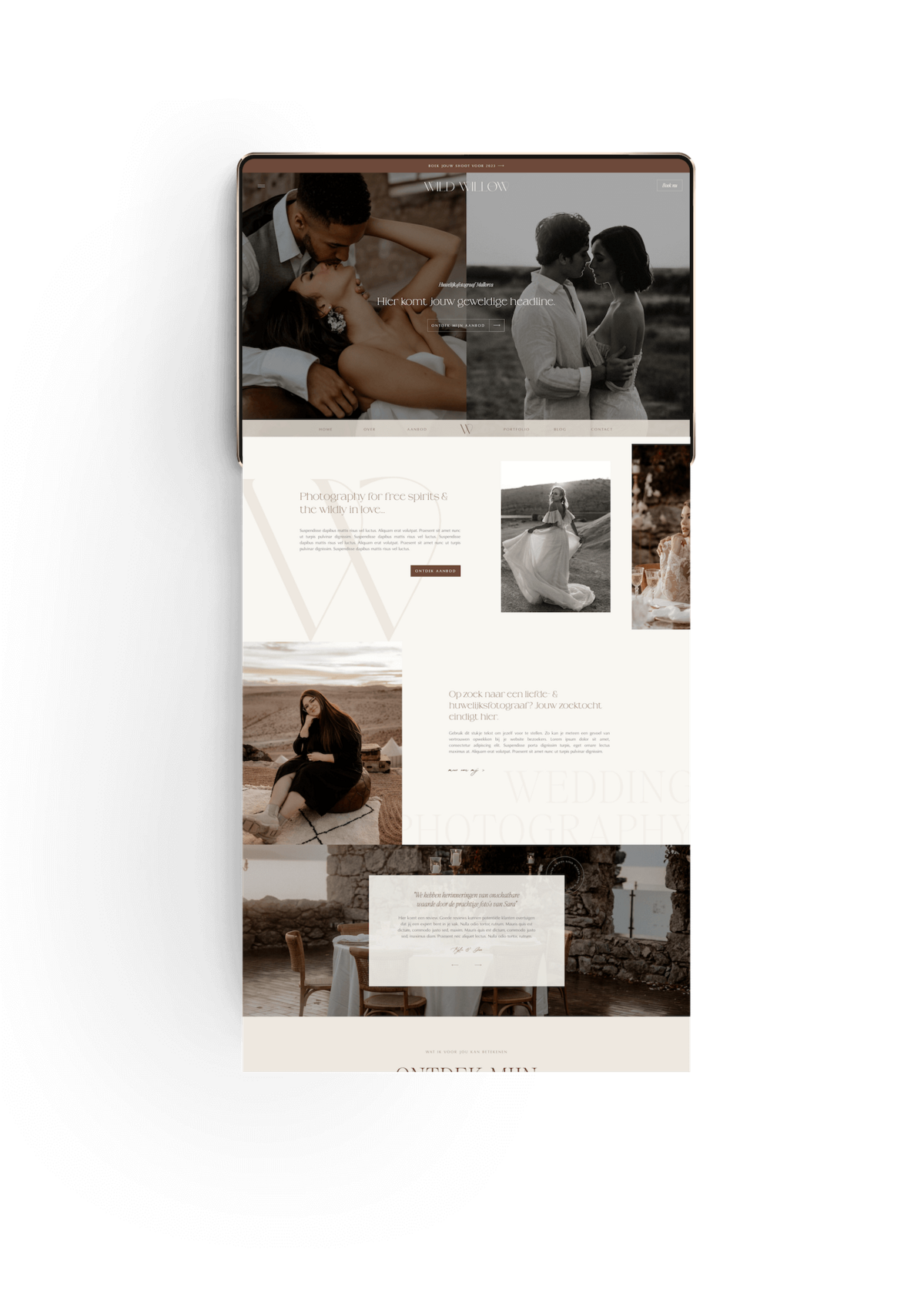 Luxe Showit website template voor fotografen