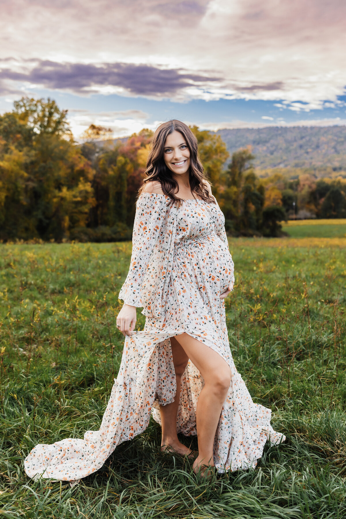 pregnant mother in reclamation gown by harrisburg pa maternity photographer