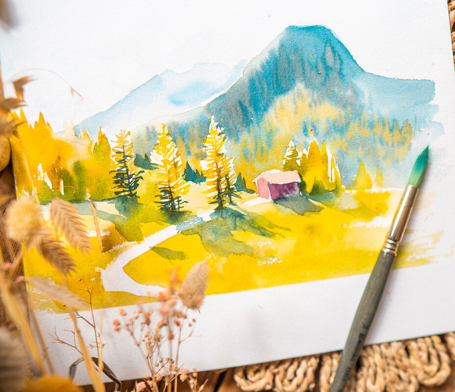 paysage-automne-aquarelle