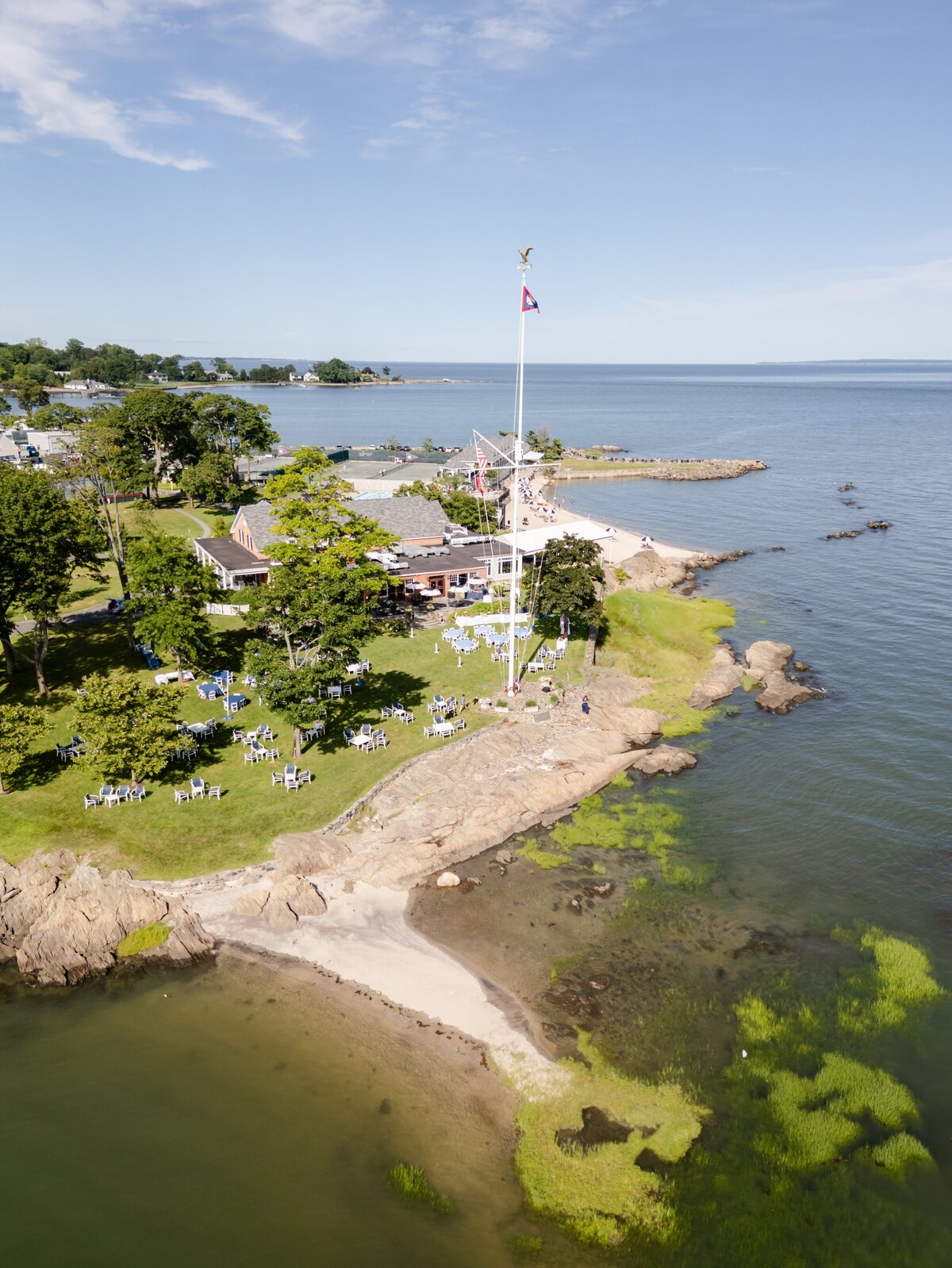 aerial view of American Yacht Club in Rye, NY  