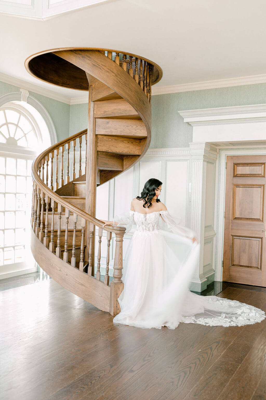 bride twirling dress at the estate at river run