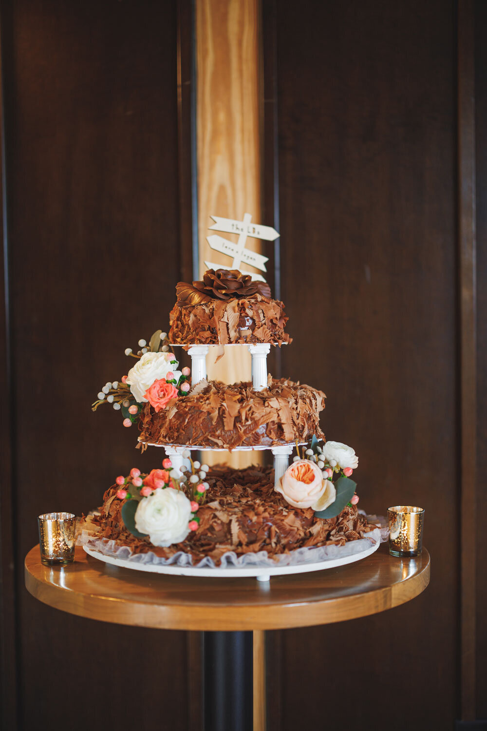 Three layered wedding cake