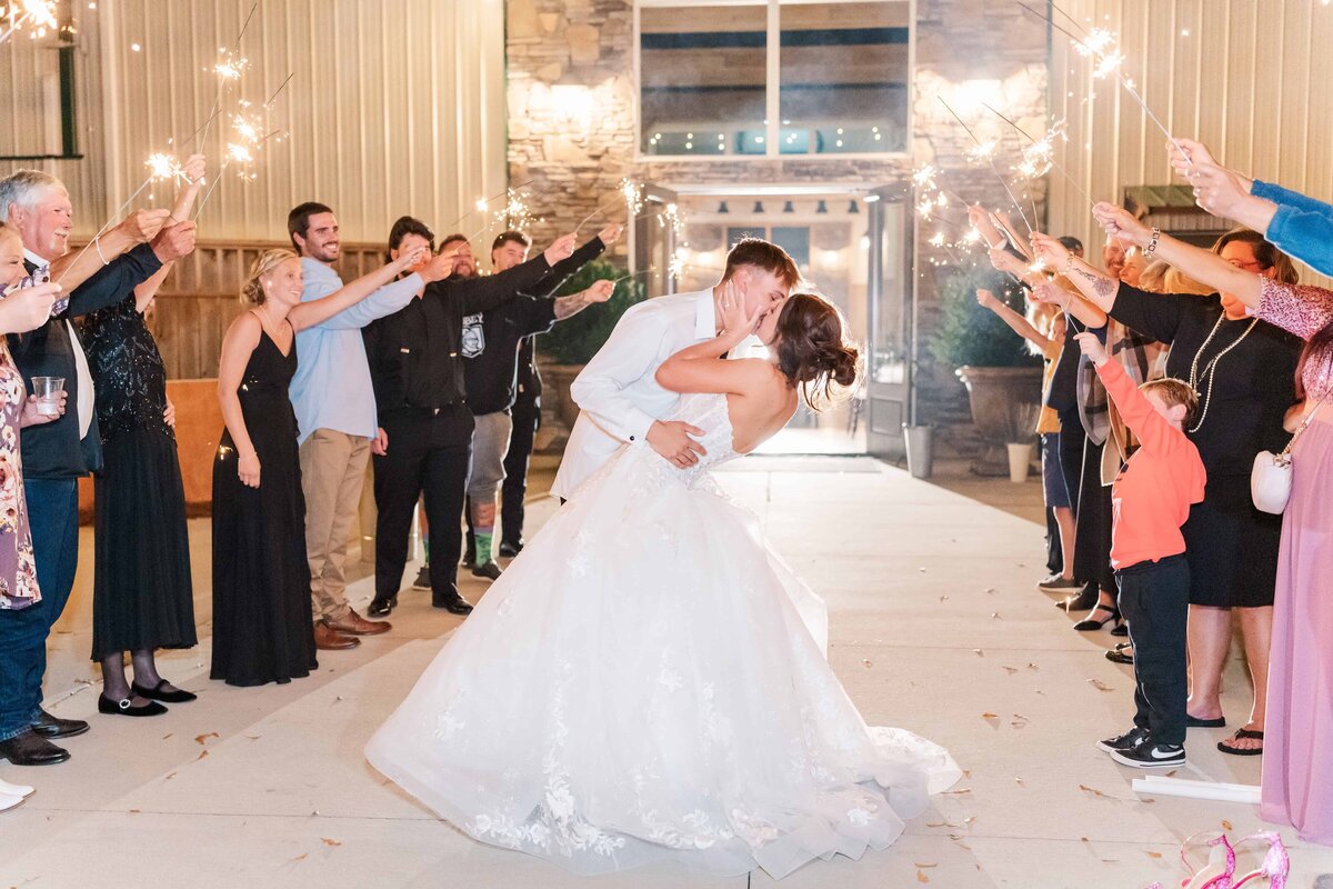 Sparkler exit at Charlotte wedding venue