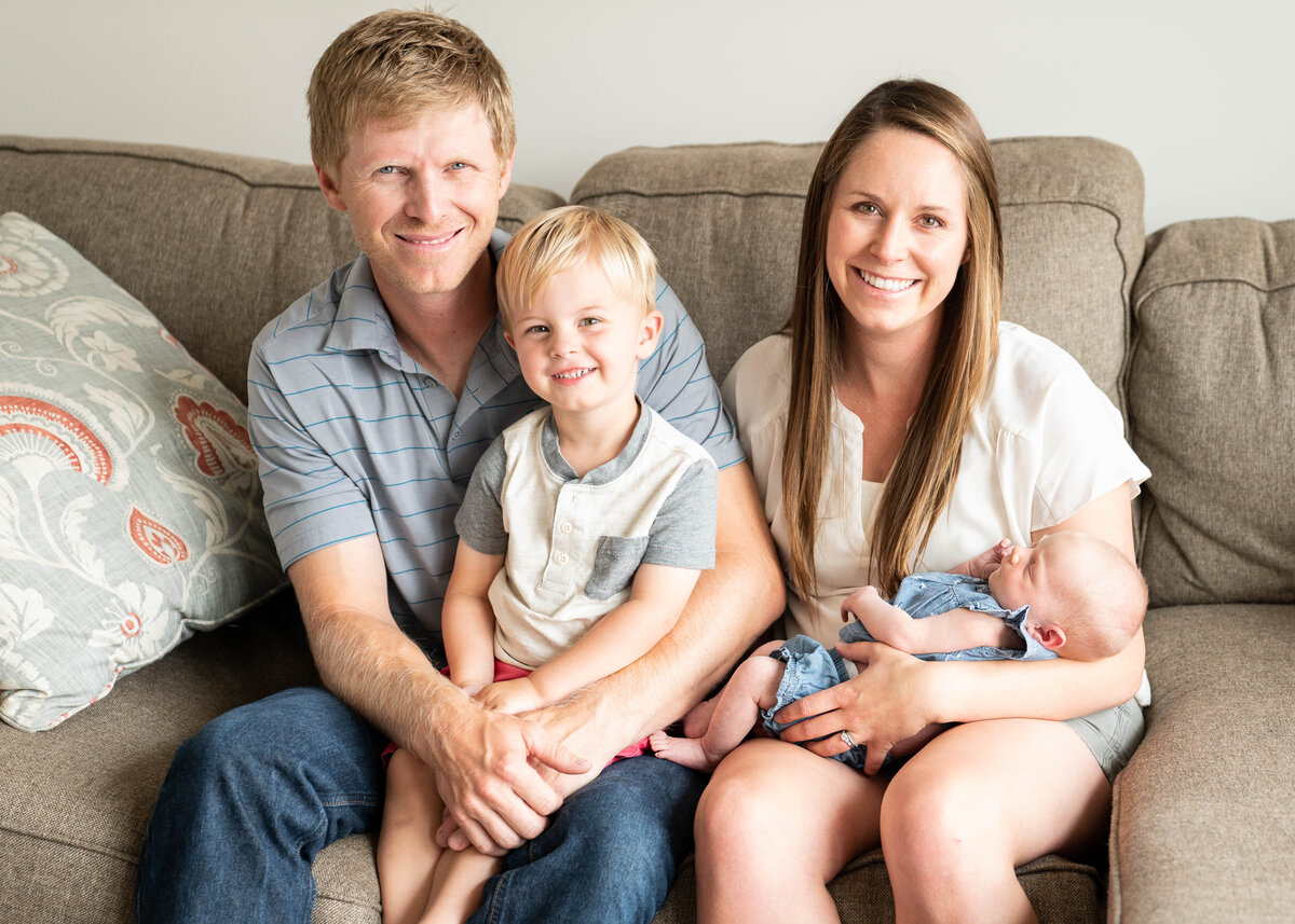 Family of four newborn photos in Lakeville, Minnesota