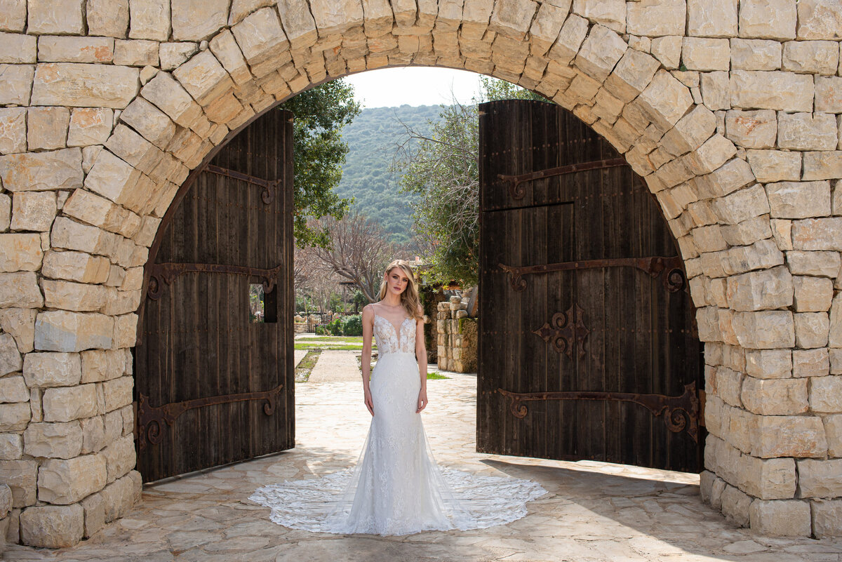 bride standing in doorway