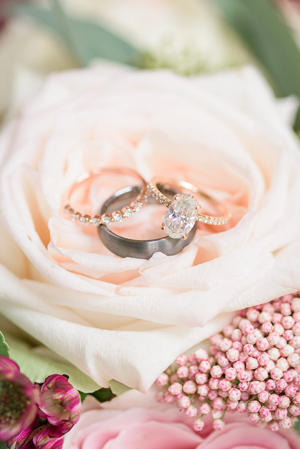 mauve gold blush wedding invitation floral monogram 7