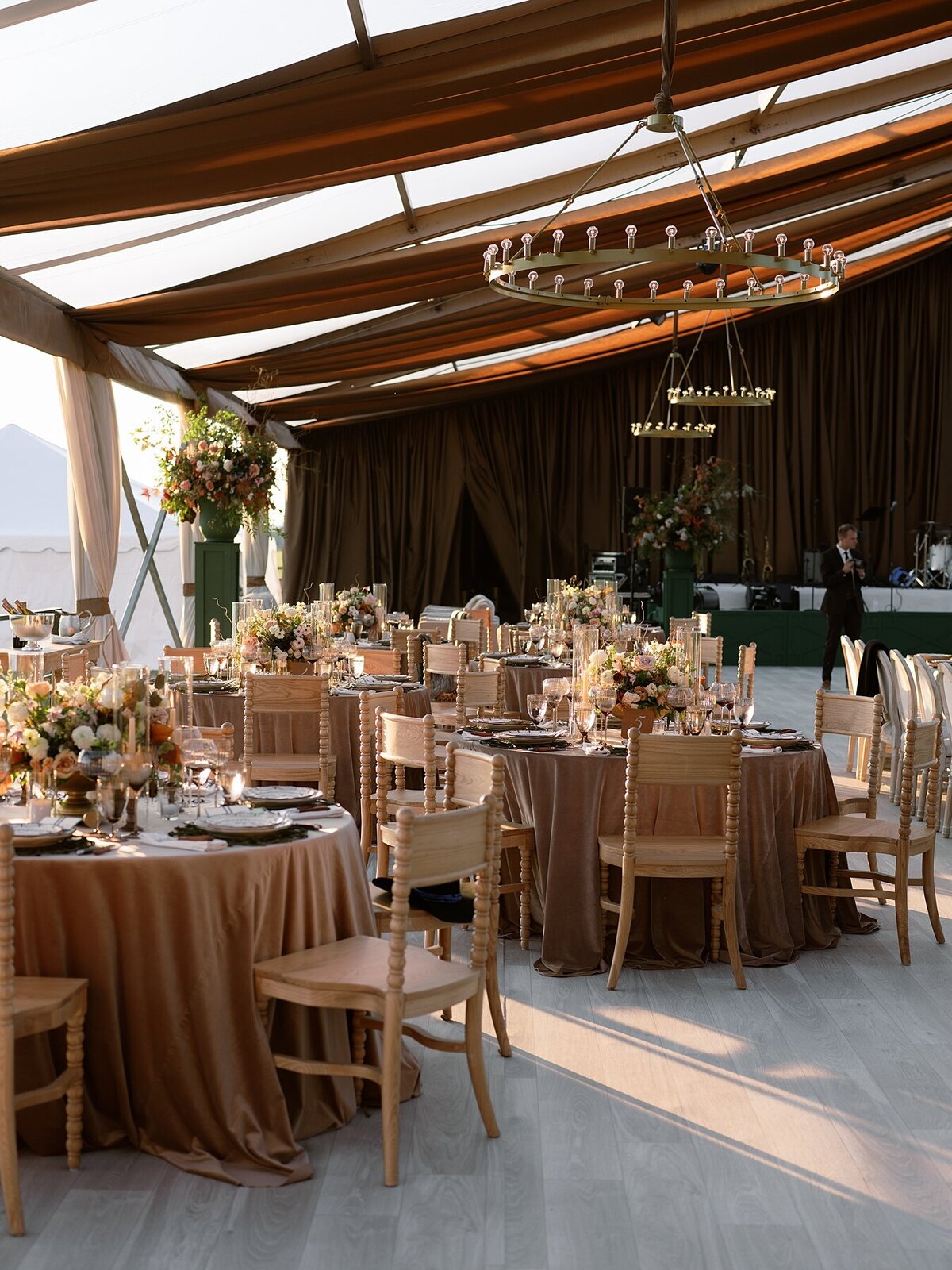 Custom tented wedding celebration with fall Ralph Lauren vibes at private polo farm in Aiken, South Carolina by Sarah Bradshaw_0207
