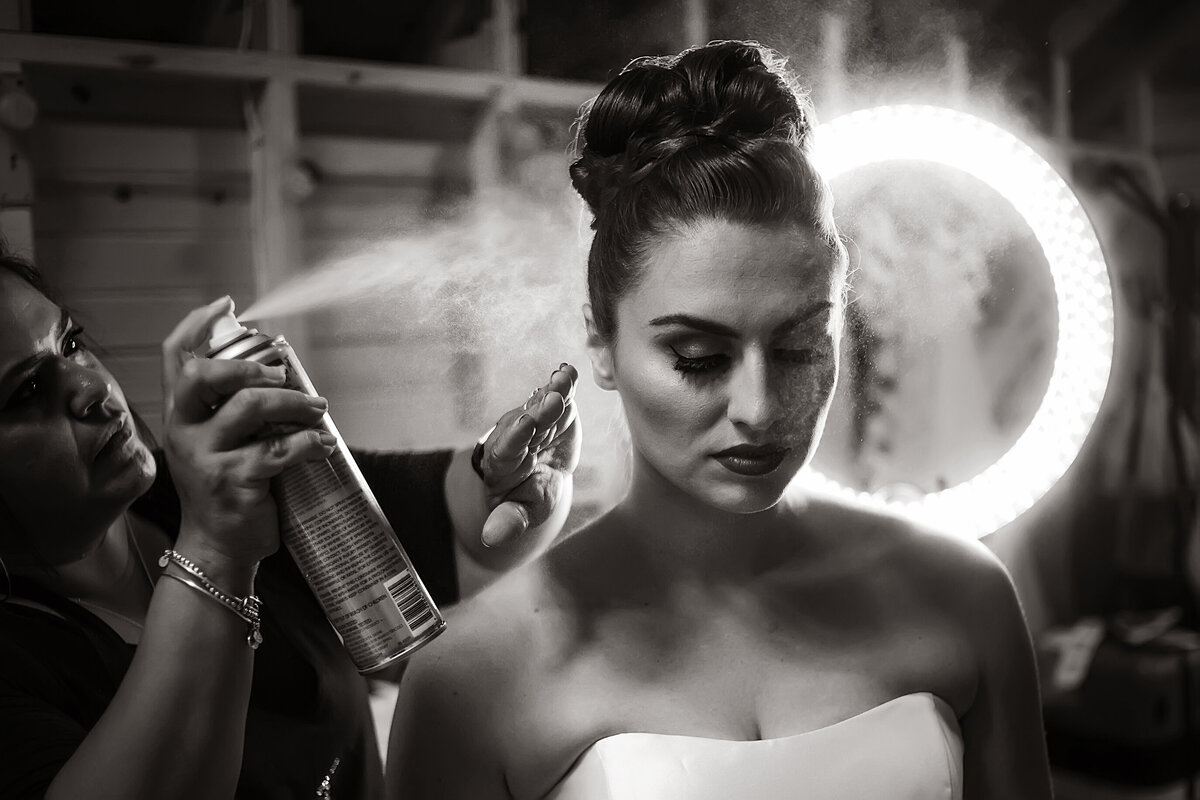 backlit hairspray bride friendship botanical gardens indiana