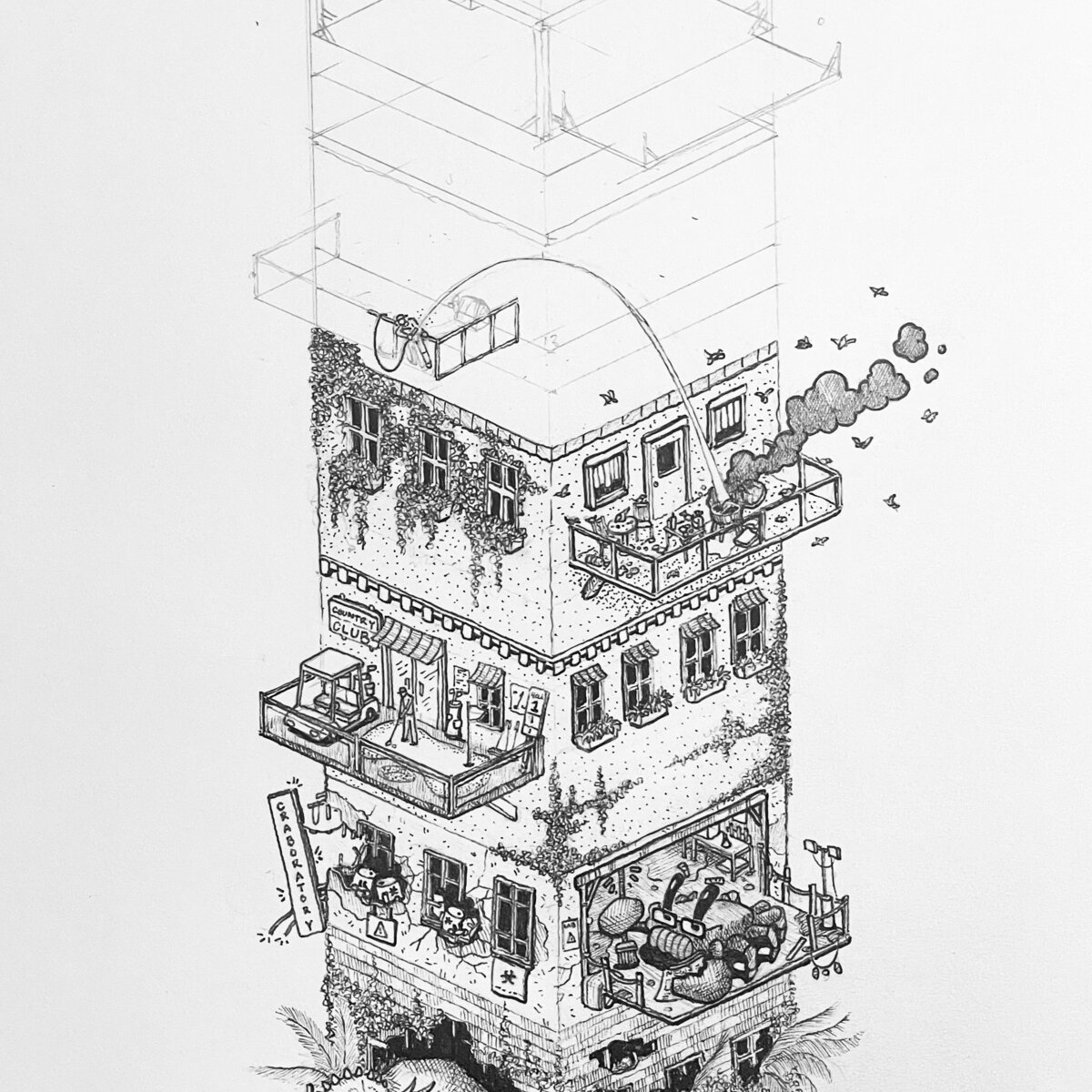 Pen and Ink Illustration of Inktober 2022 prompt: Forget