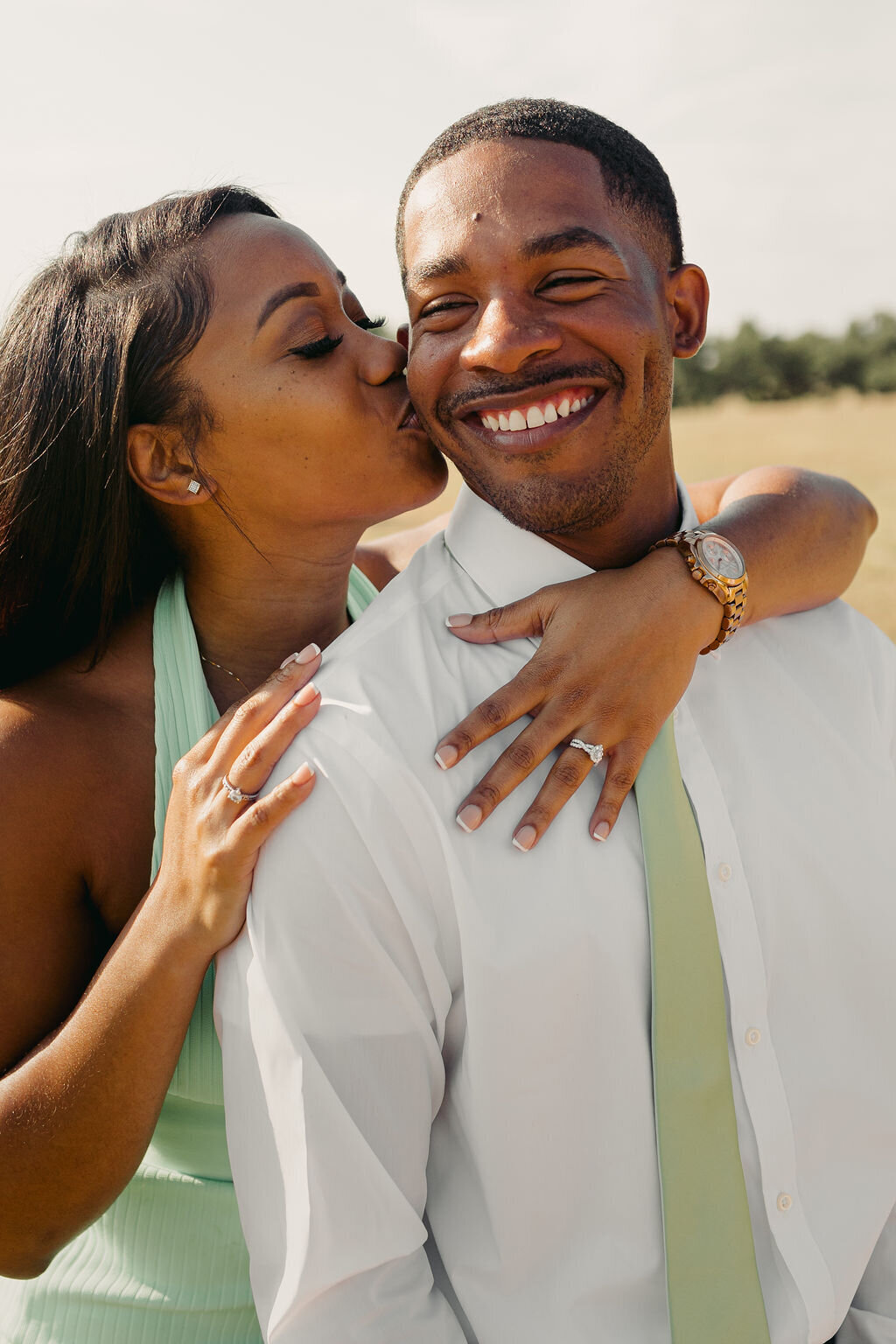 How to propose in Austin couple smiling at camera