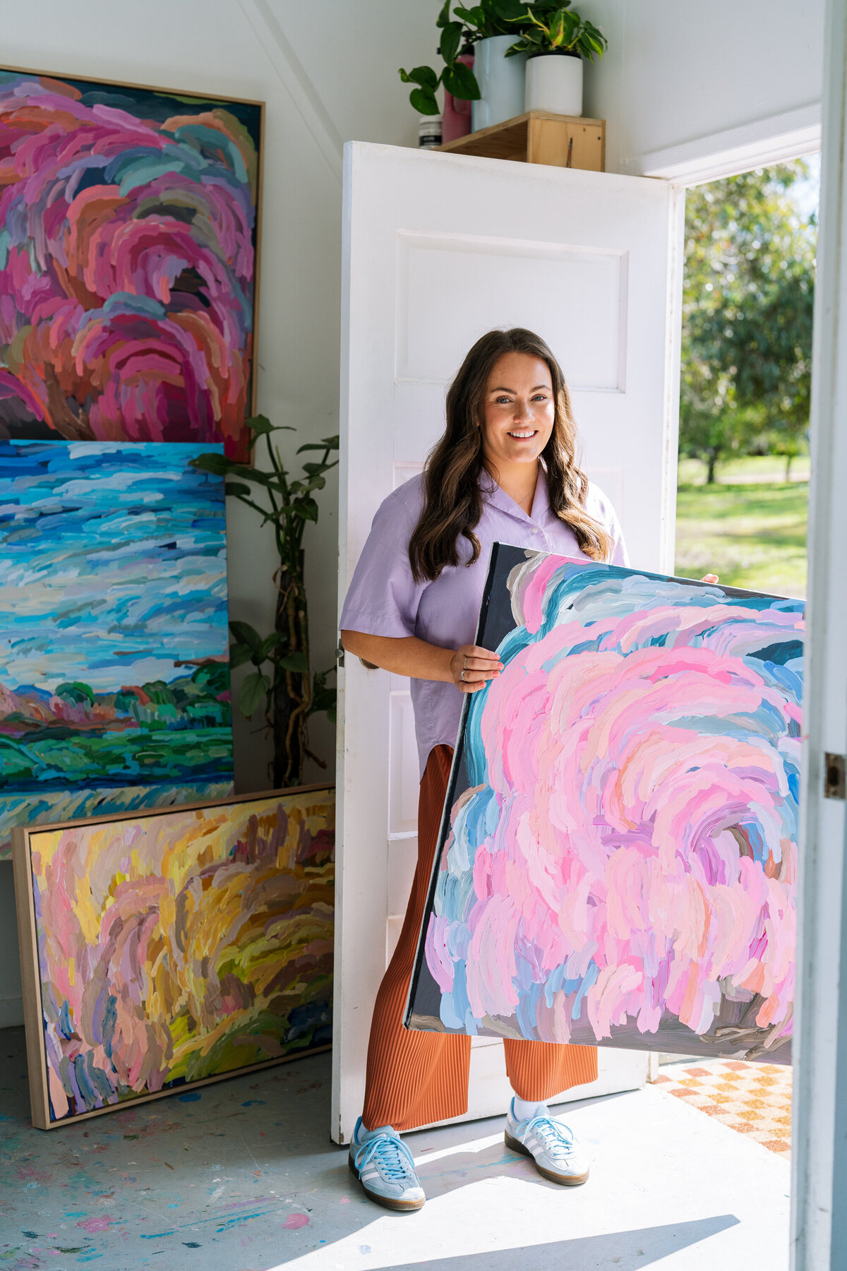 2024-08-21 Erin Reinboth Art | Surf Coast Australian Abstract Artist | Brand photoshoot with Bobby Dazzler Photography in Erin's studio at Ashmore Arts-8