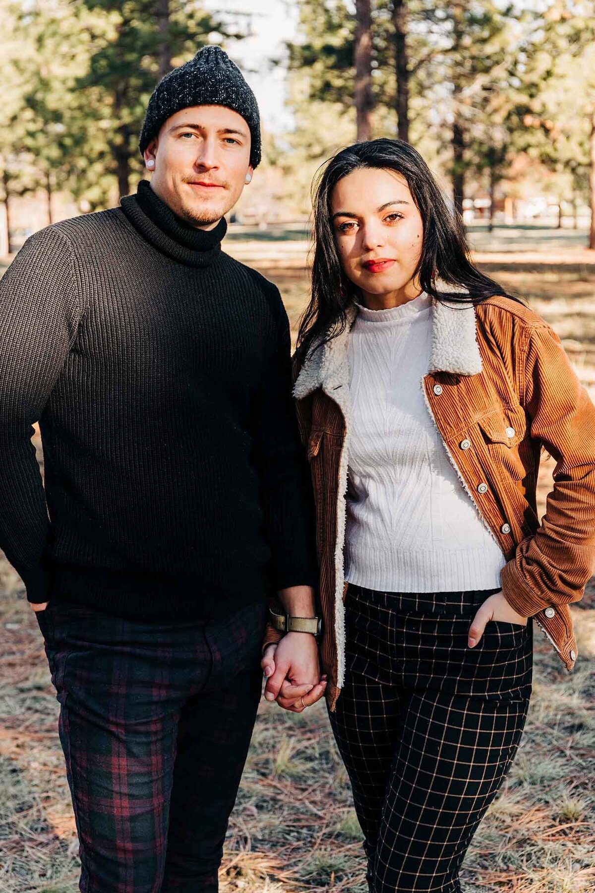 Missoula couple holding hands outside