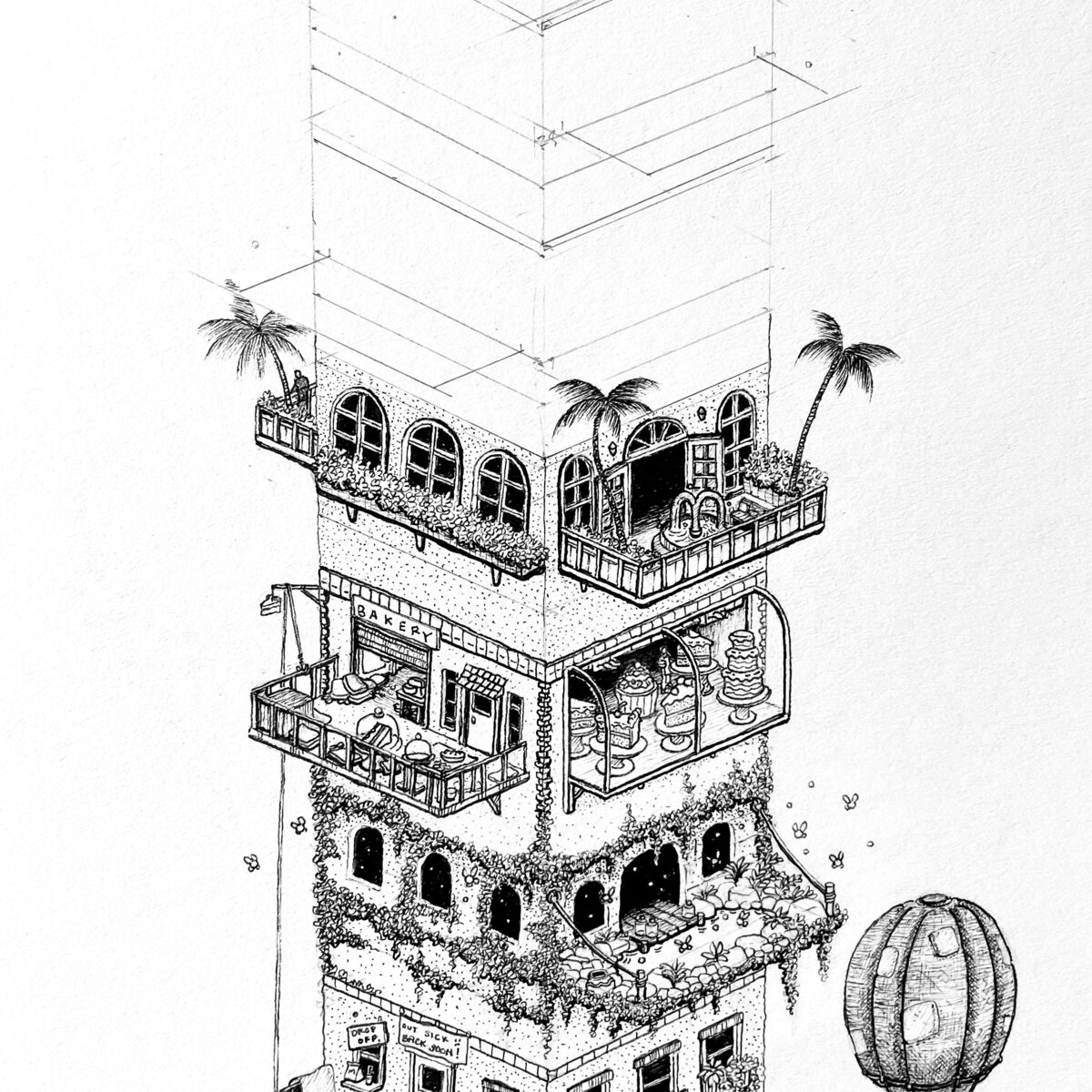 Pen and Ink Illustration of Inktober 2022 prompt: Ego