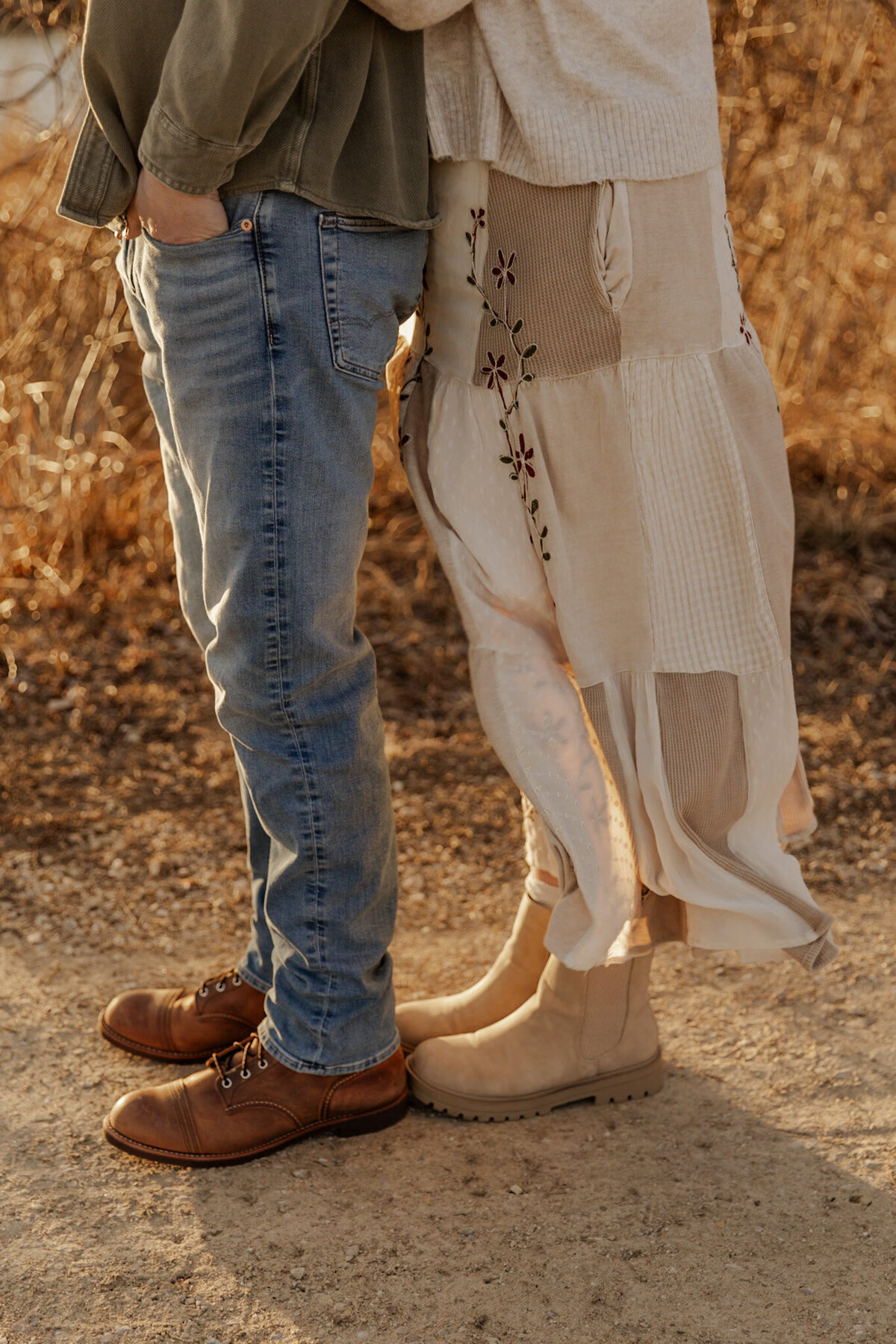 Engaged couples boots captured by a Minnesota Couples Photographer