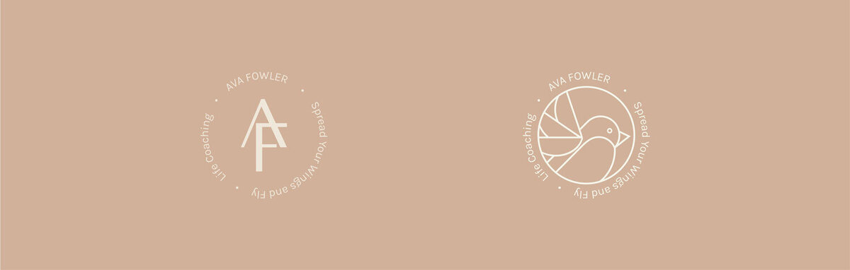 circle logo with initials and a bird