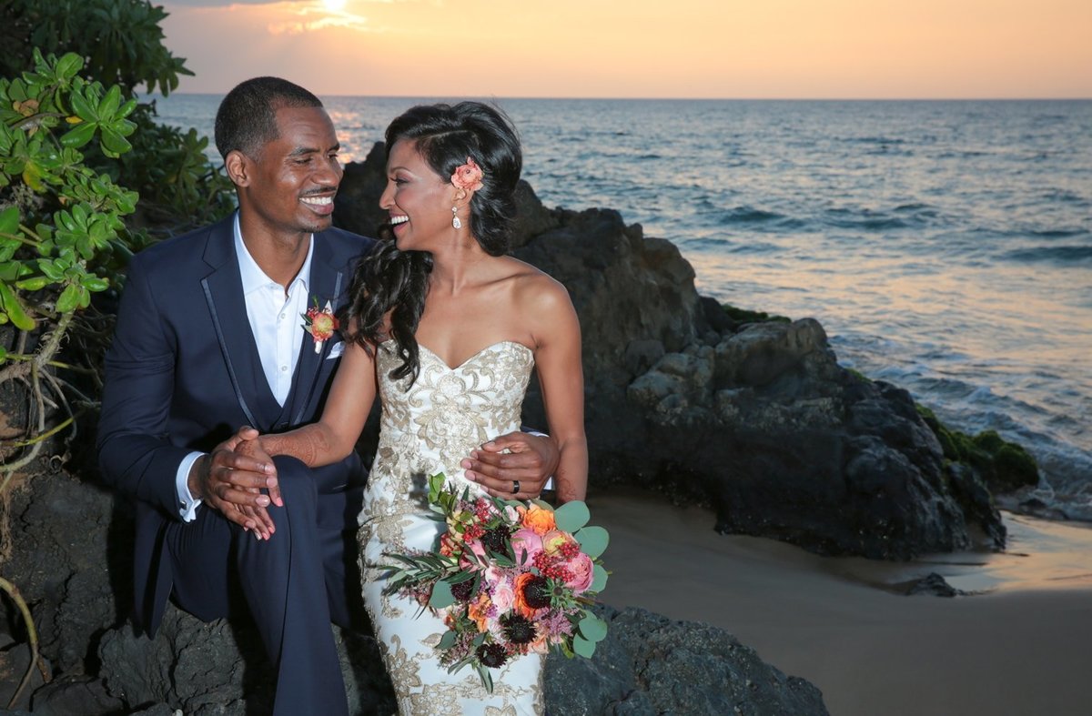 Maui Wedding Photography at The Andaz Maui Wailea of the bride and groom