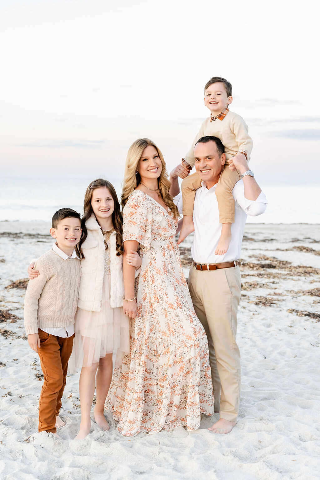 Family photo on the beach