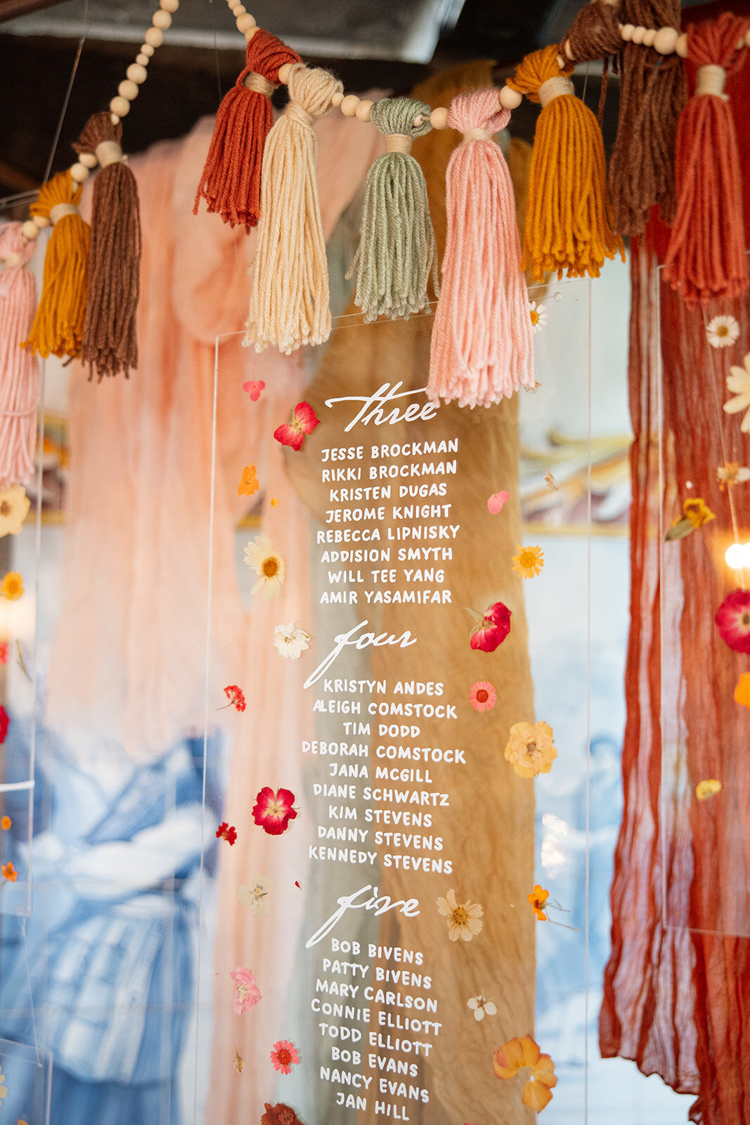 Acrylic Seating Chart at Rancho Las Lomas Wedding Venue