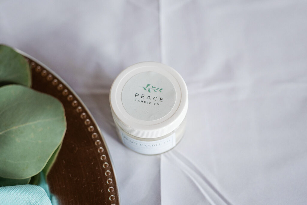 Peace Candle Co, natural and organic wedding favours and bridal party gifts based in Calgary, Alberta. Featured on the Brontë Bride Vendor Guide.