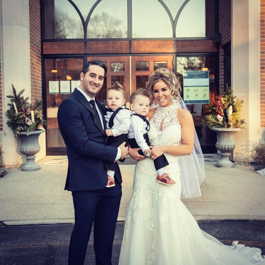 with her family