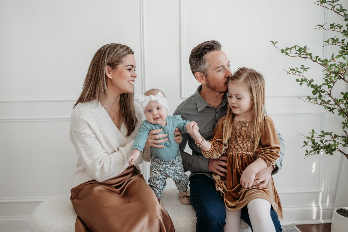 Camdid photo of a family in a studio in Bartlett, IL