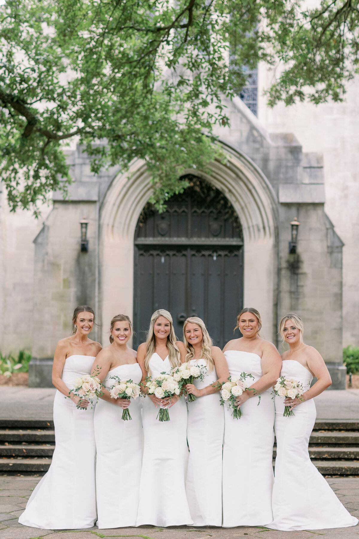 Bride and bridesmaids together
