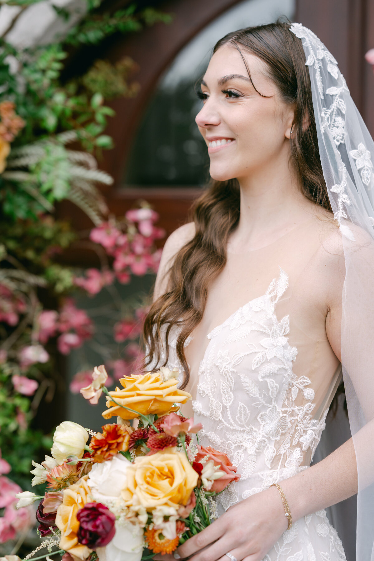 bride with bouquet