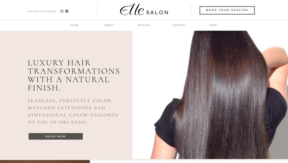 Luxury hair salon website by Petal & Bloom