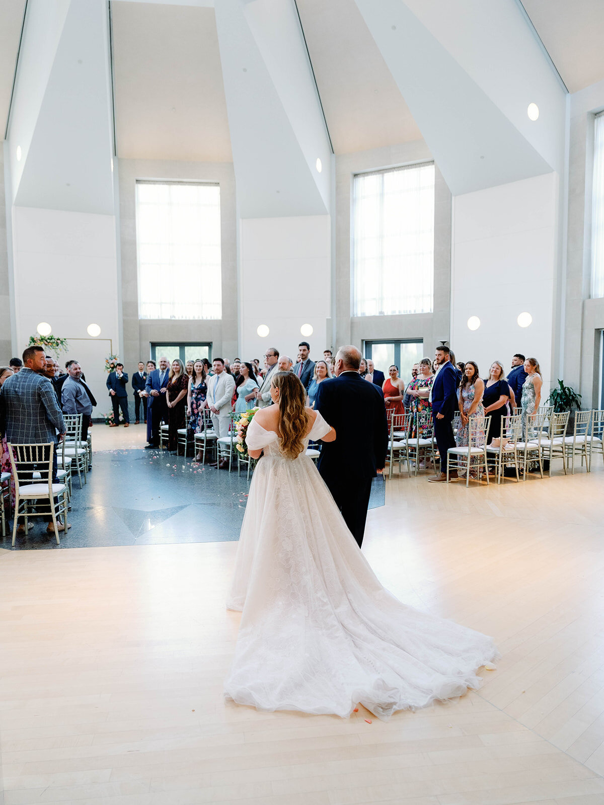 Bride walking down the aisle