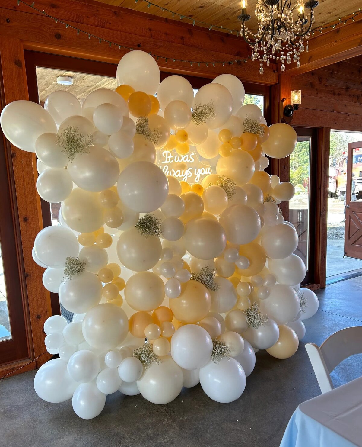 white anniversary balloons - it was always you