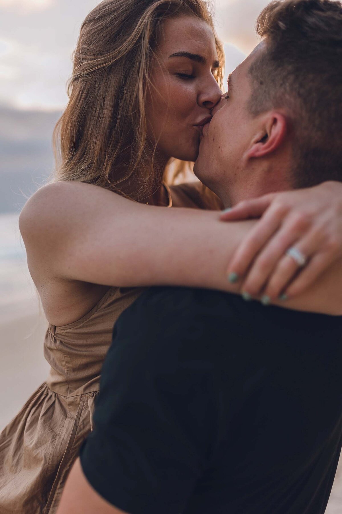 Couple kissing intimately