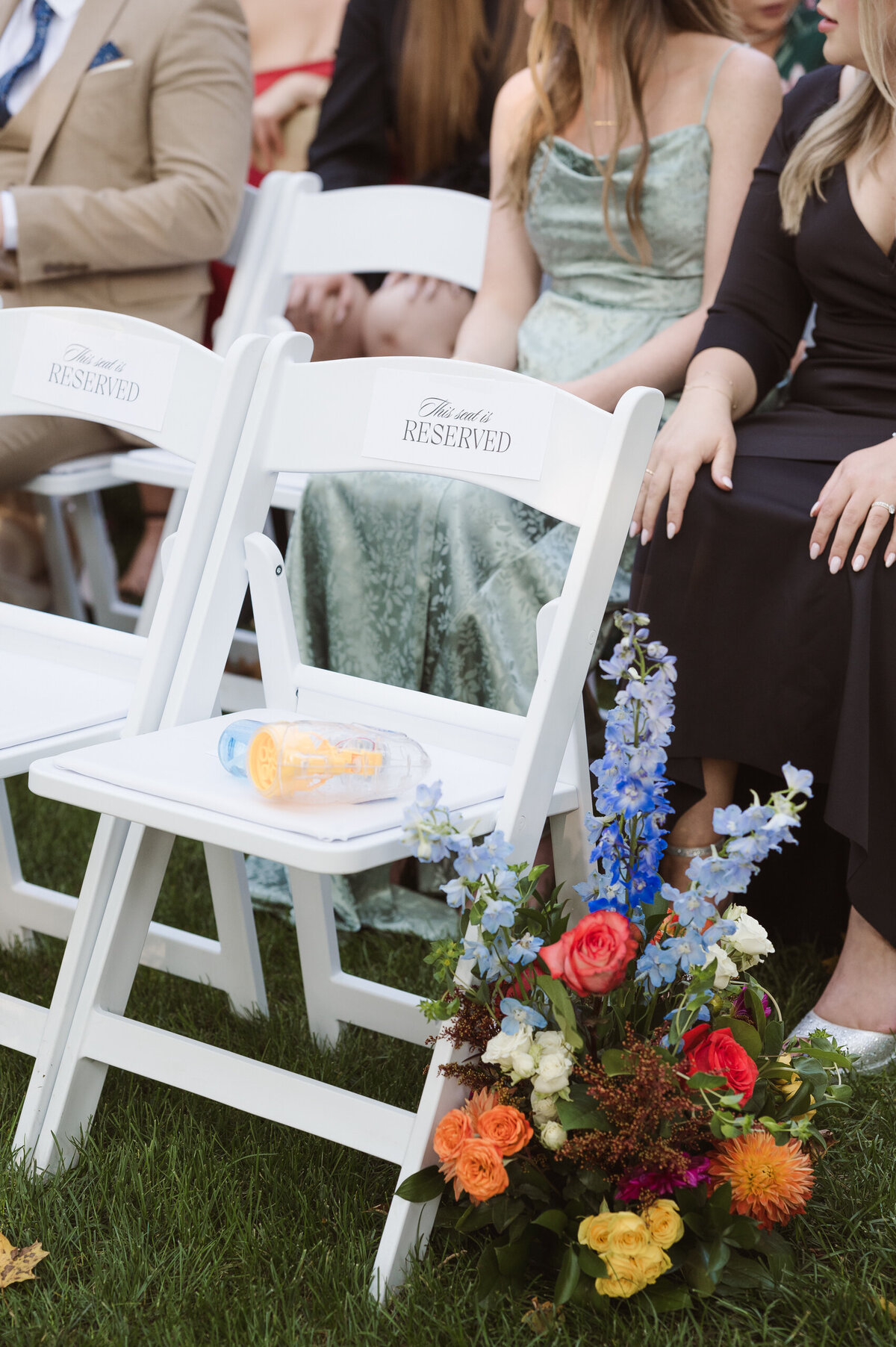 bubble guns at the inn at millrace pond wedding ceremony