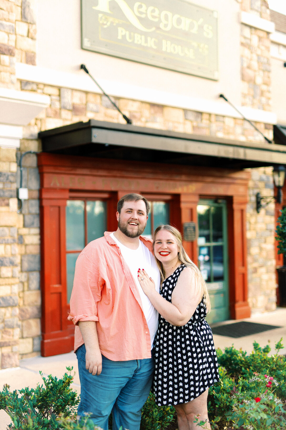 Engagement photography session in Kennesaw, Georgia atTown Center Keegan's Public House